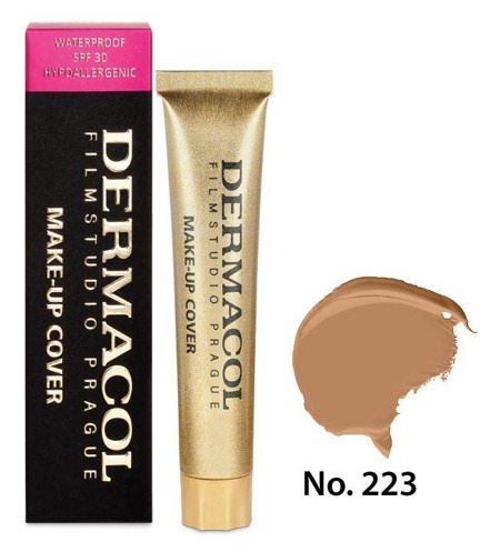 DERMACOL "Make-Up Cover" vandeniui atsparus makiažo pagrindas, gerai dengiantis 223 SPF30 30g