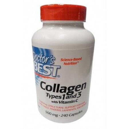 Doctor's Best Collagen Type 1 ir 3 su vitaminu C 240 kapsulių