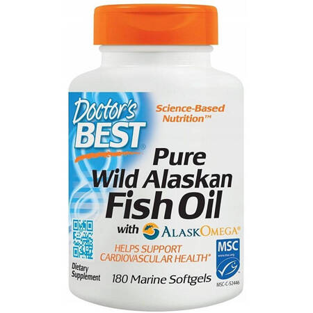 Doctor's Best Pure Wild Alaskan Fish Oil 180 kapsulių