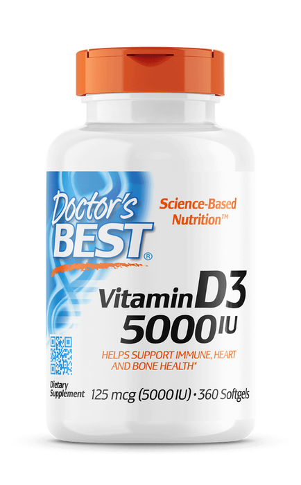 Doctor's Best Vitamin D3 5000 TV 360 kapsulių