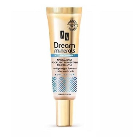 "Dream Minerals Hydro Comfort" drėkinamasis makiažo pagrindas "103 Light Beige" 30ml