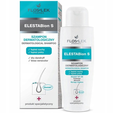 ELESTABION S dermatologinis šampūnas nuo sausų spuogų ir pleiskanų 150ml