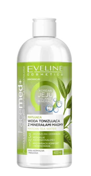 EVELINE Facemed+ matinis tonizuojantis vanduo su "Magma" mineralais 3W1 400ml