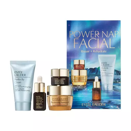 Estee Lauder Power Nap atkuriamasis + drėkinamasis veido remontas Perfectly Clean 30ml + Advanced Night Repair Synchronized 7ml + Revitalizing Supreme+ 15ml + Advanced Night Repair Eye 5ml