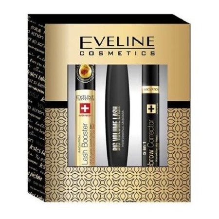 Exclusive Edition dovanų rinkinys Big Volume Lash tankinantis blakstienų tušas 10ml + SOS Lash Booster daugiafunkcinis blakstienų serumas 10ml + antakių korektorius 9ml