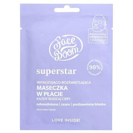 FACE BOOM_Superstar witalizująco- rozświetlająca maseczka w płacie 1szt.