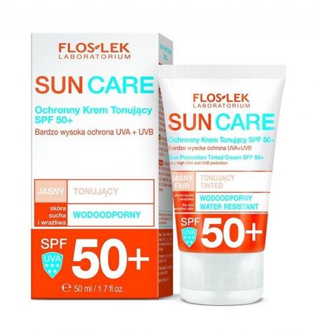 FLOSLEK Sun Care apsauginis tonizuojantis kremas sausai ir jautriai odai SPF50+ 50ml