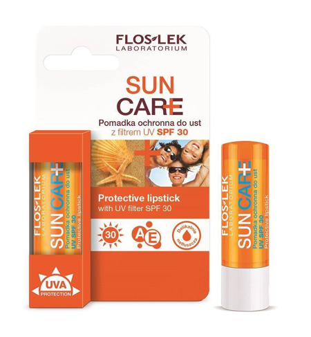 FLOSLEK Sun Care lūpų dažai su apsaugos nuo saulės faktoriumi SPF30