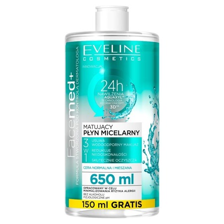 Facemed+ 3in1 matinis micelinis losjonas normaliai ir mišriai odai 650ml