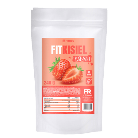 FitRec Fit Kisielis be cukraus 240 g braškių skonio