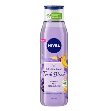 Fresh Blends Gaivinamasis dušo gelis Bananai, Acai ir kokosų pienas 300ml