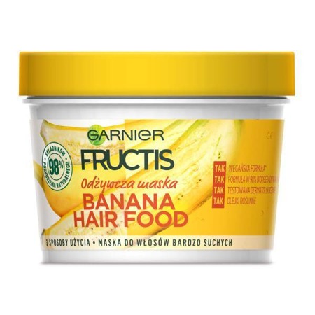 Fructis Hair Food 3w1 mask do włosów bardzo suchych Banana 390ml