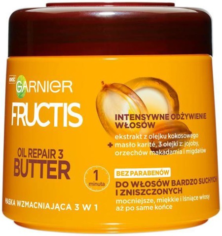 Fructis Oil Repair 3 Butter mask wzmacniająca do włosów bardzo suchych i zniszczonych 300 ml