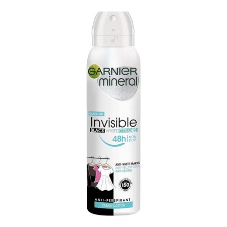 GARNIER Mineral Invisible 48h Clean Cotton antiperspirantas nuo prakaitavimo 150ml