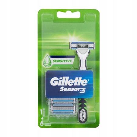 GILLETTE_SET Sensor3 Sensitive skustuvas + pakaitiniai peiliukai 6vnt.