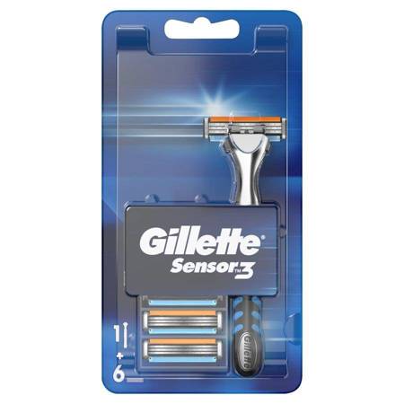 GILLETTE_SET Sensor3 skustuvas + pakaitiniai peiliukai 6vnt.