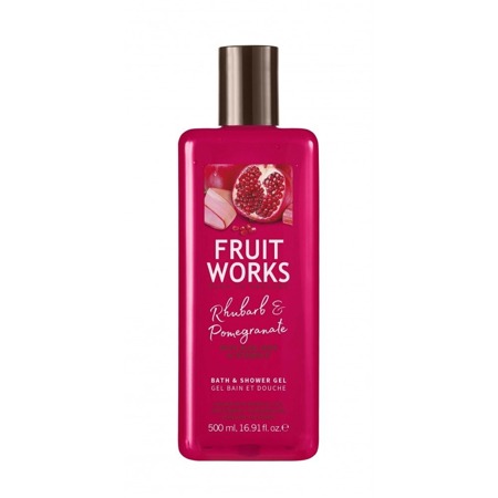 GRACE COLE Fruit Works Vonios ir dušo želė Rabarbarai ir granatai 500ml