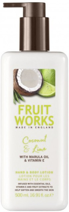 GRACE COLE Fruit Works rankų ir kūno losjonas Coconut & Lime 500ml