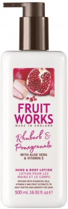 GRACE COLE Fruit Works rankų ir kūno losjonas Rabarbarai ir granatai 500ml