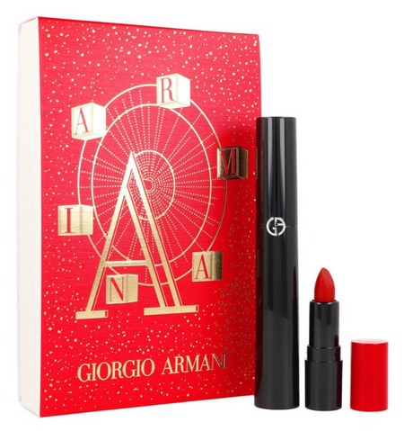 Giorgio Armani Eyes To Kill Classico blakstienų tušas 10ml + Lip Power lūpų dažai 400 1.4g