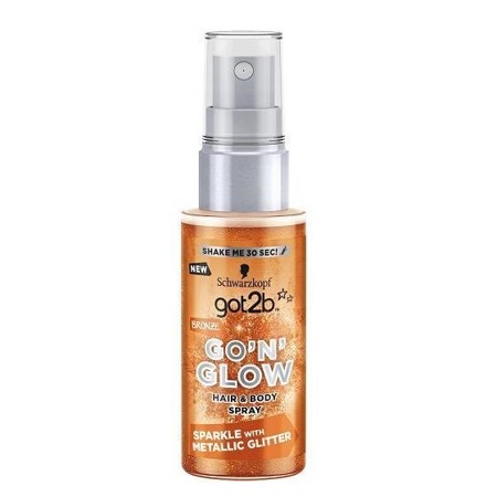 Go'N'Glow plaukų ir kūno dažų purškiklis su bronzos blizgučiais 50ml