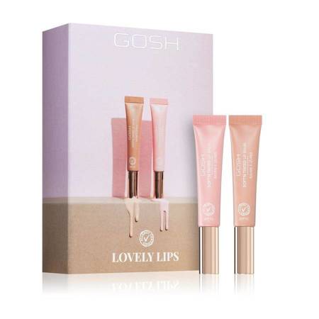 Gosh Lovely Lips rinkinys Soft'n Tinted Lip Balm 002 Nougat 8ml + Soft'n Tinted Lip Balm 003 Rose 8ml