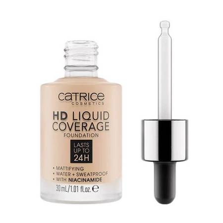 HD Liquid Coverage Foundation 24H matinis veido pagrindas 010 Light Beige 30ml