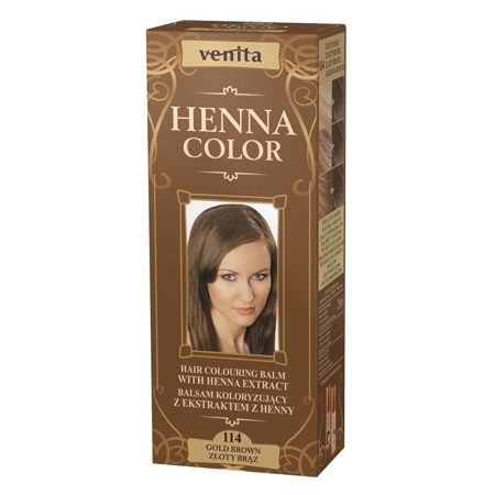 Henna Color balzamas koloryzujący z ekstraktem z henny 114 Złoty Brąz 75ml