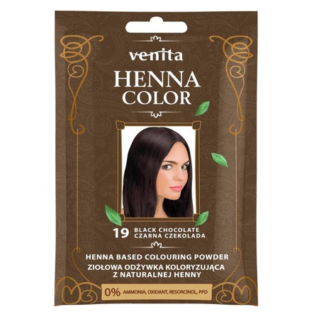 Henna Color žolelių spalvos kondicionierius su natūralia hena 19 Juodasis šokoladas