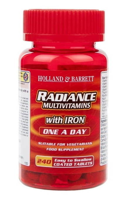 Holland & Barrett Radiance Multivitaminai ir geležis 240 tablečių