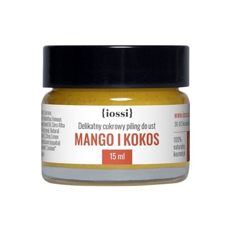 IOSSI Mango ir kokosų švelnus cukrinis lūpų šveitiklis 15ml