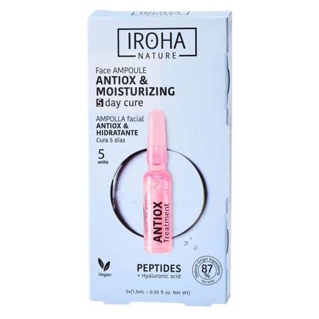 IROHA NATURE_Peptides Antiox Face Ampoule antioksidacinės ir drėkinamosios veido ampulės su peptidais 5x1,5ml