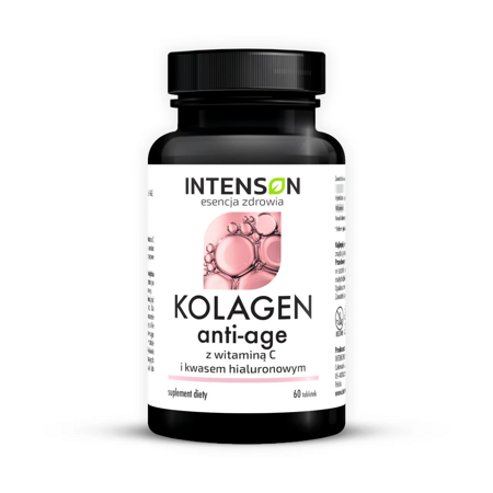 Intenson Anti-Age kolagenas + hialurono rūgštis + vitaminas C 60 tablečių