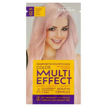 JOANNA_Multi Effect Keratin Complex Color Instant Color Shampoo szamponetka koloryzująca 02.5 Różowy Blond 35g