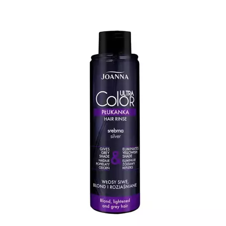 Joanna Ultra Color System sidabrinis skalavimo skystis žiliems šviesiems ir šviesintiems plaukams 150ml