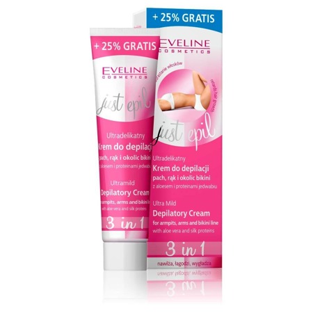 Just Epil 3in1 itin švelnus paakių ir bikinio srities plaukų šalinimo kremas 125ml