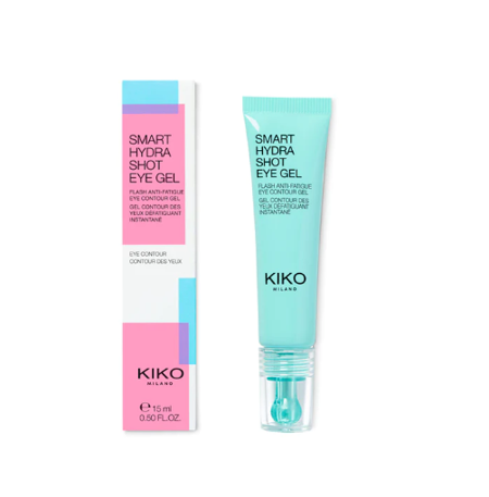 KIKO MILANO_Smart Hydra Shot Eye Gel Flash Anti-Fatique Eye Contour Gel drėkinamasis gelis, mažinantis paburkimą ir tamsius ratilus 15ml