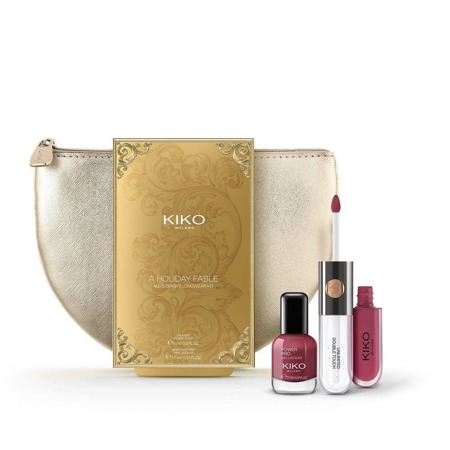 KIKO Milano A Holiday Fable All Is Bright Longwear Kit 02 Elegant Allure Lipstick 6ml + nagų lakas 11ml + kosmetinė