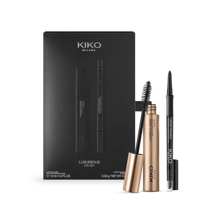 KIKO Milano prabangus akių tušo rinkinys 12ml + akių pieštukas ir pieštukas Khol 16 Black 0,35g