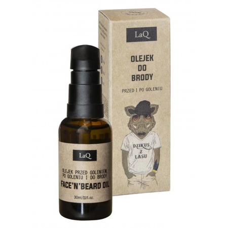 LAQ Forest Boar aliejus barzdai prieš ir po skutimosi 30ml