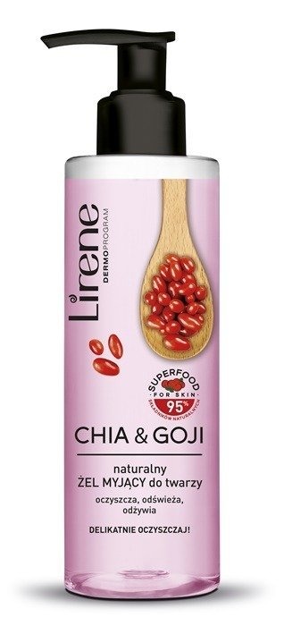 LIRENE Supermaistas natūralus veido valymo gelis Chia & Goji 190ml