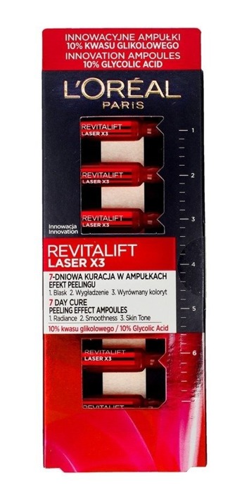 L'OREAL Revitalift Laser X3 7 dienų gydymas ampulėse su pilingo efektu 7x1,3ml