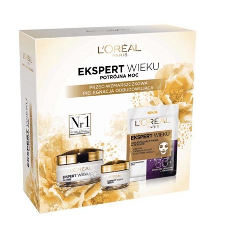 L'Oréal Age Expert 60+ dieninio kremo rinkinys 50ml + akių kremas 15ml + lakštinė kaukė 30g