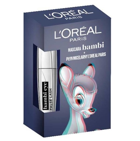 L'Oréal makiažo rinkinys False Lash Bambi akių tušas juodas 8,9ml + micelinis losjonas 400ml