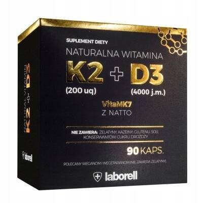 Laborell Vitaminas D3 4000 TV ir K2 200 mcg 90 kapsulių