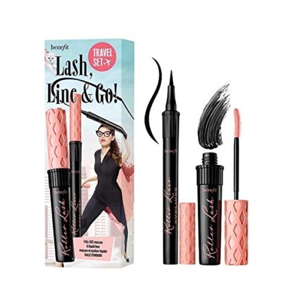 Lash Line & Go Travel Set zestaw podkręcająco-liftingujący tusz do rzęs Black 8,5g + matowy eyeliner w pisaku Black 1ml