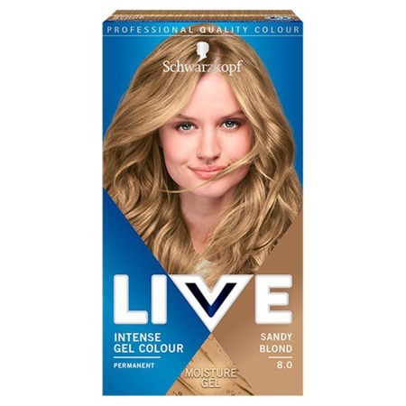 Live Intense Gel Colour Geliniai plaukų dažai 8.0 Smėlio spalvos blondinė