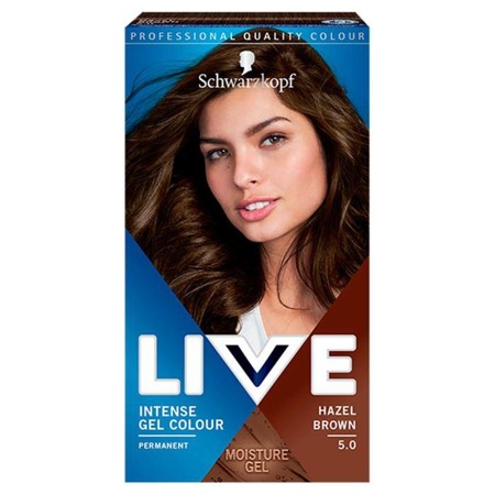 Live Intense Gel Colour geliniai plaukų dažai 5.0 Lazdynų ruda