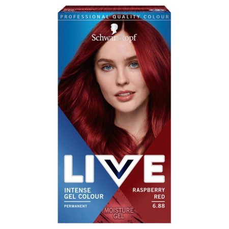 Live Intense Gel Colour geliniai plaukų dažai 6.88 Aviečių raudona