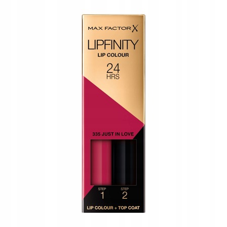 MAX FACTOR Lipfinity lūpų dažai 335 Just In Love 2,3ml + viršutinis sluoksnis 1,9g